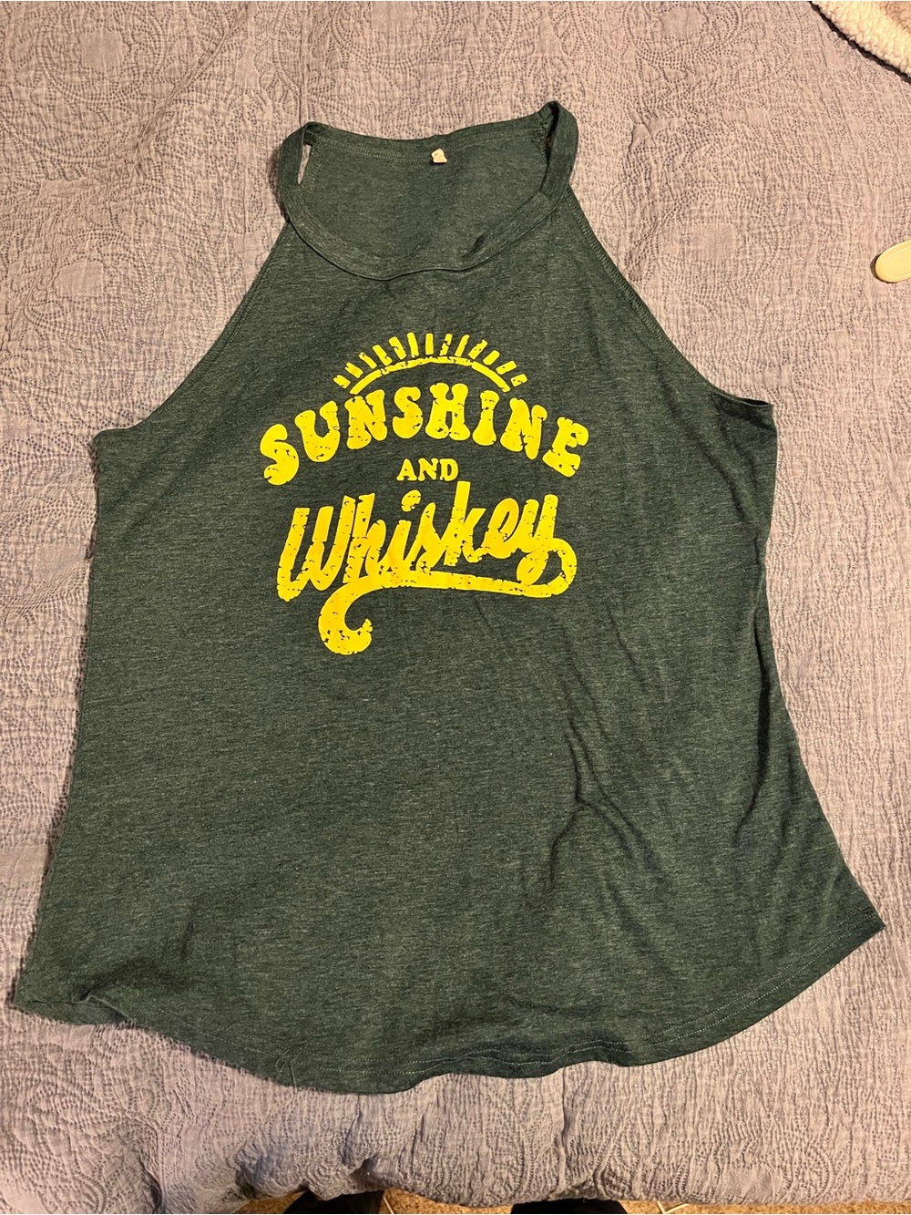 Sunshine and Whiskey Green Graphic Tank Top - Women